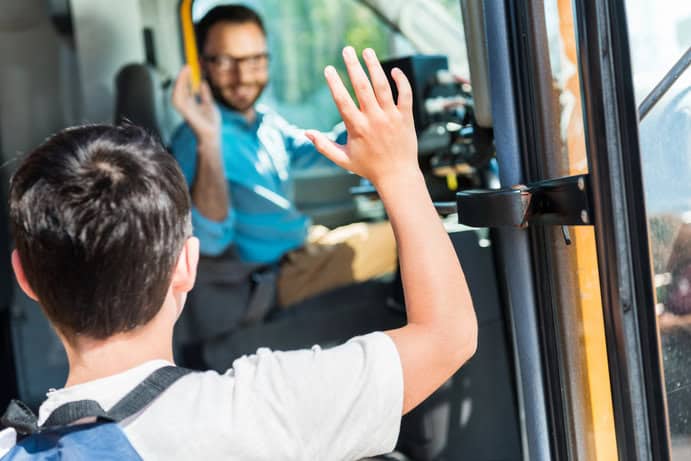 Bus mit Fahrer bei der Gruppenreise